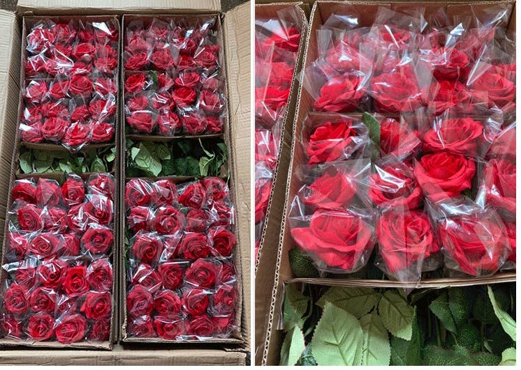 17"-Real Touch Artificial Ingrid Bergman garden Rose 