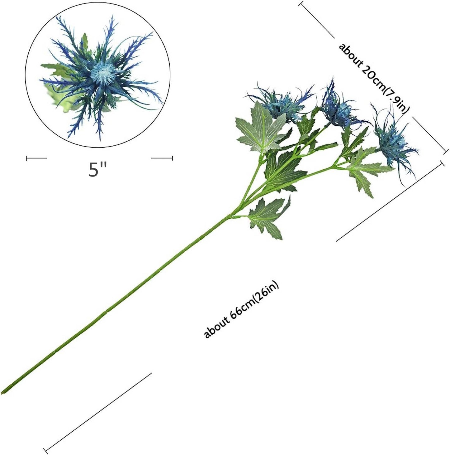 Realistic size,26" Artificial Thistle-3 sprays