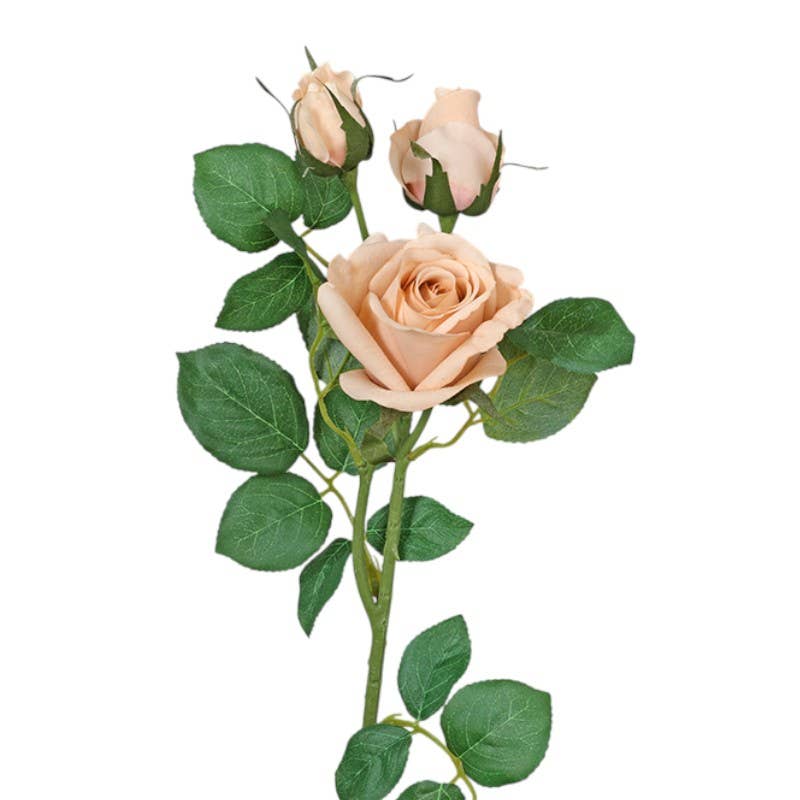 21"-Real touch moisturized petals Faux Rose-3 Blooms
