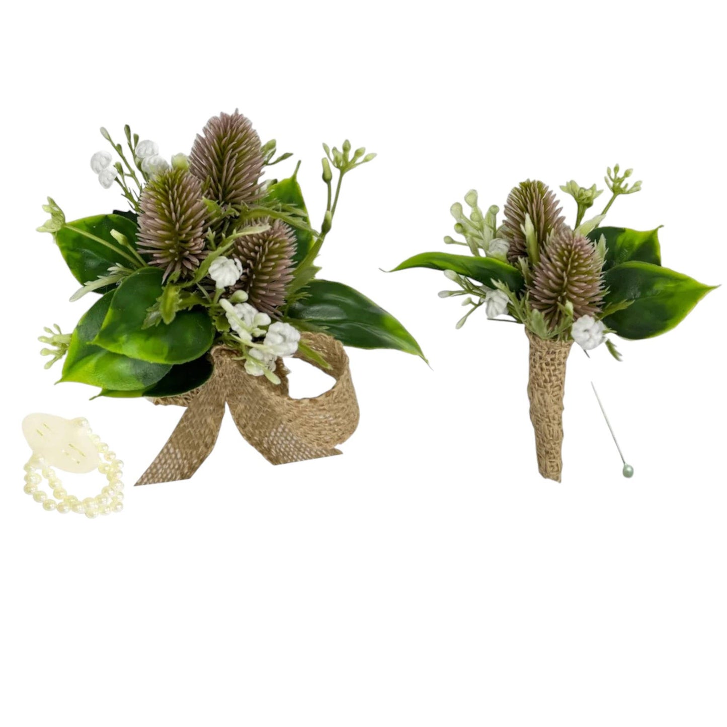 Artificial Small Thistle - UV-Resistant Centerpiece Accent