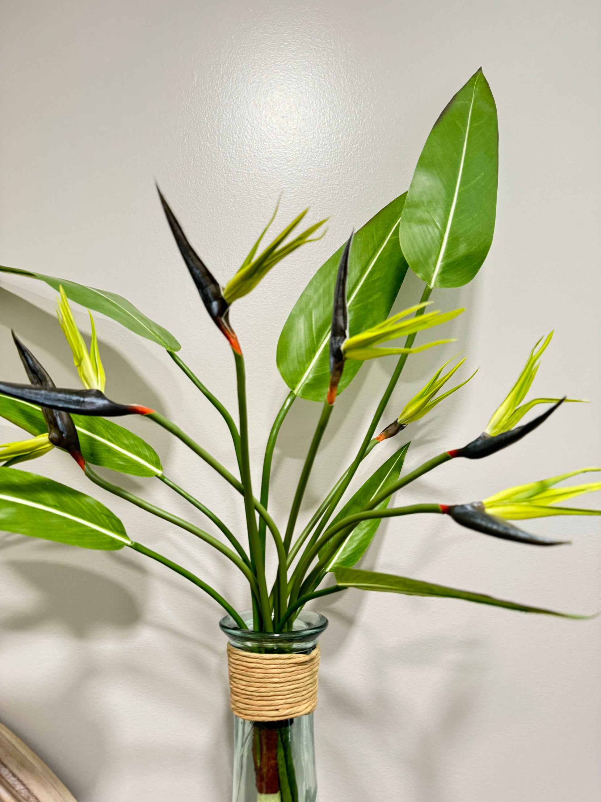 35" Artificial Bird of Paradise Leaf Bush-7 Sprays