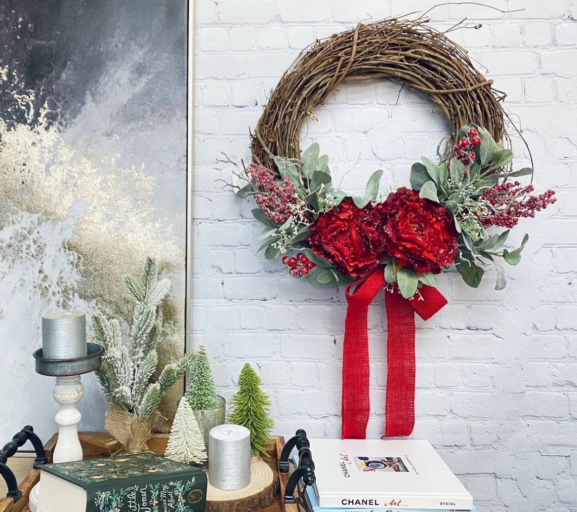 Holiday Edition-18 stem-Snowy Succulent Berry Pinecone Picks