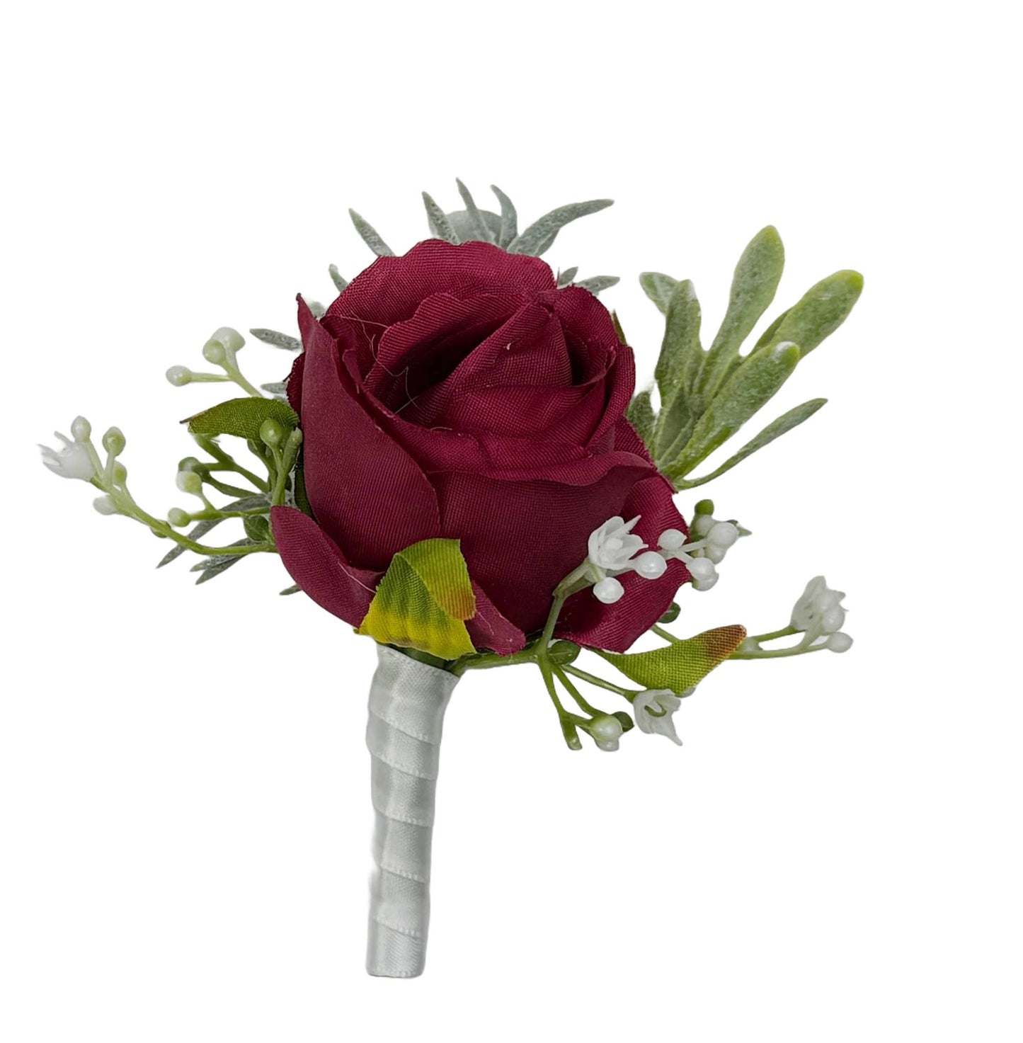 35Colors-Ready to use-Classic Faux Rose Boutonniere-Clip&Pin