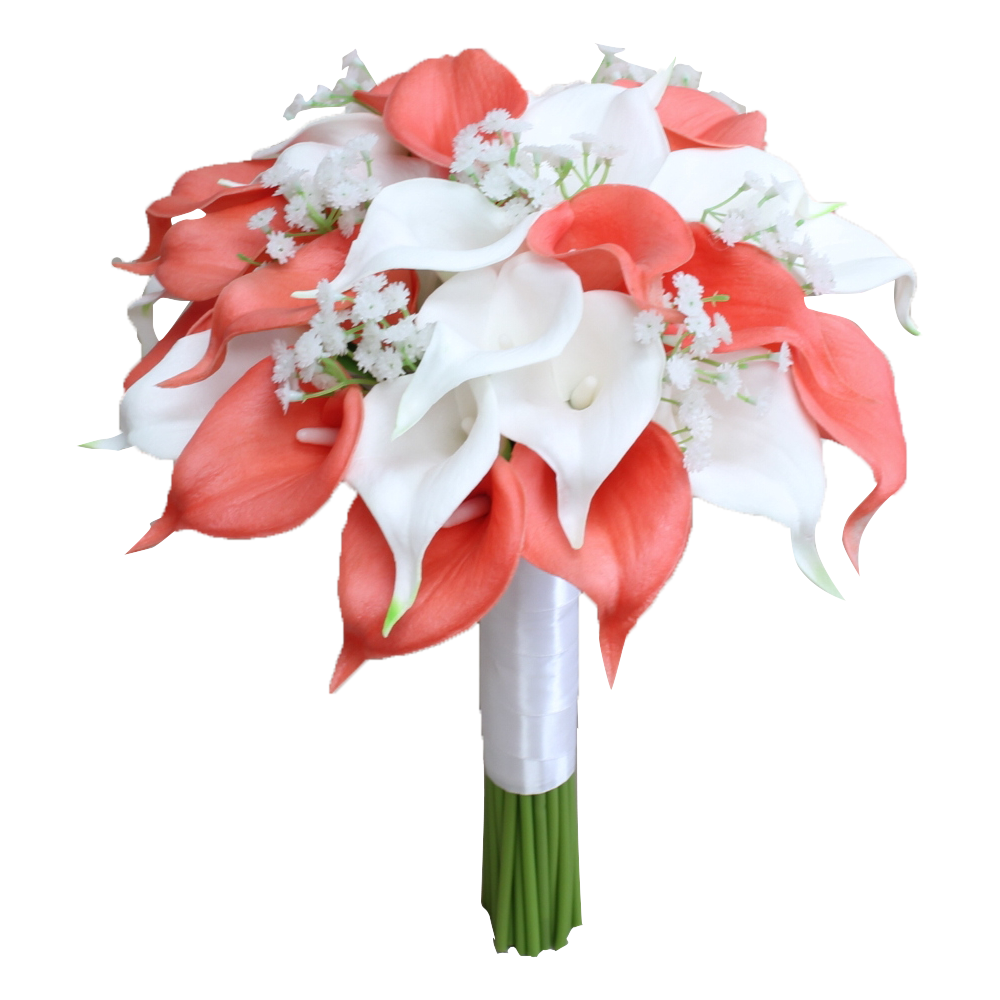 Pack of 10-Real Touch Calla lily-yellow orange color palette