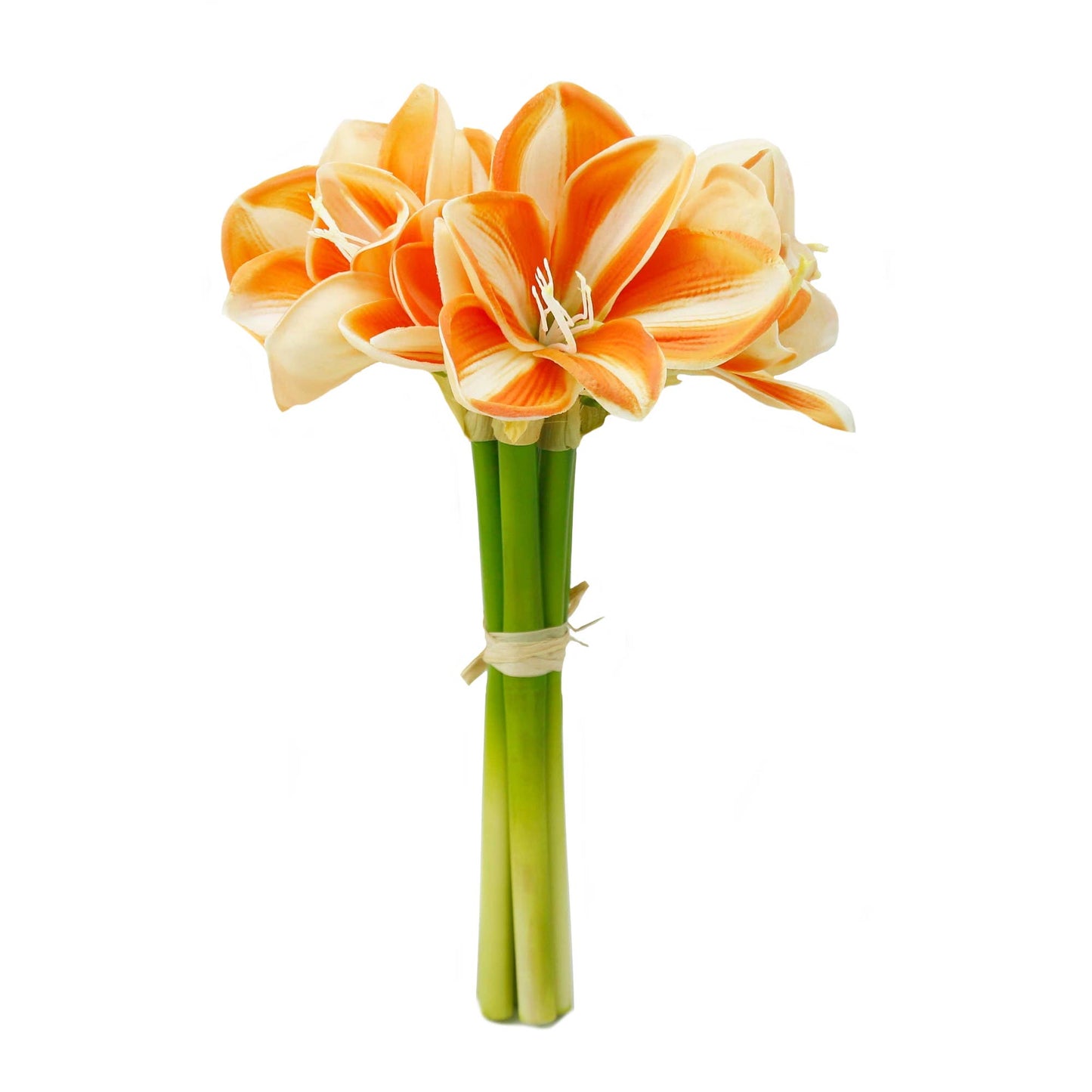12" Real Touch faux Amaryllis-8 blooms 2 buds