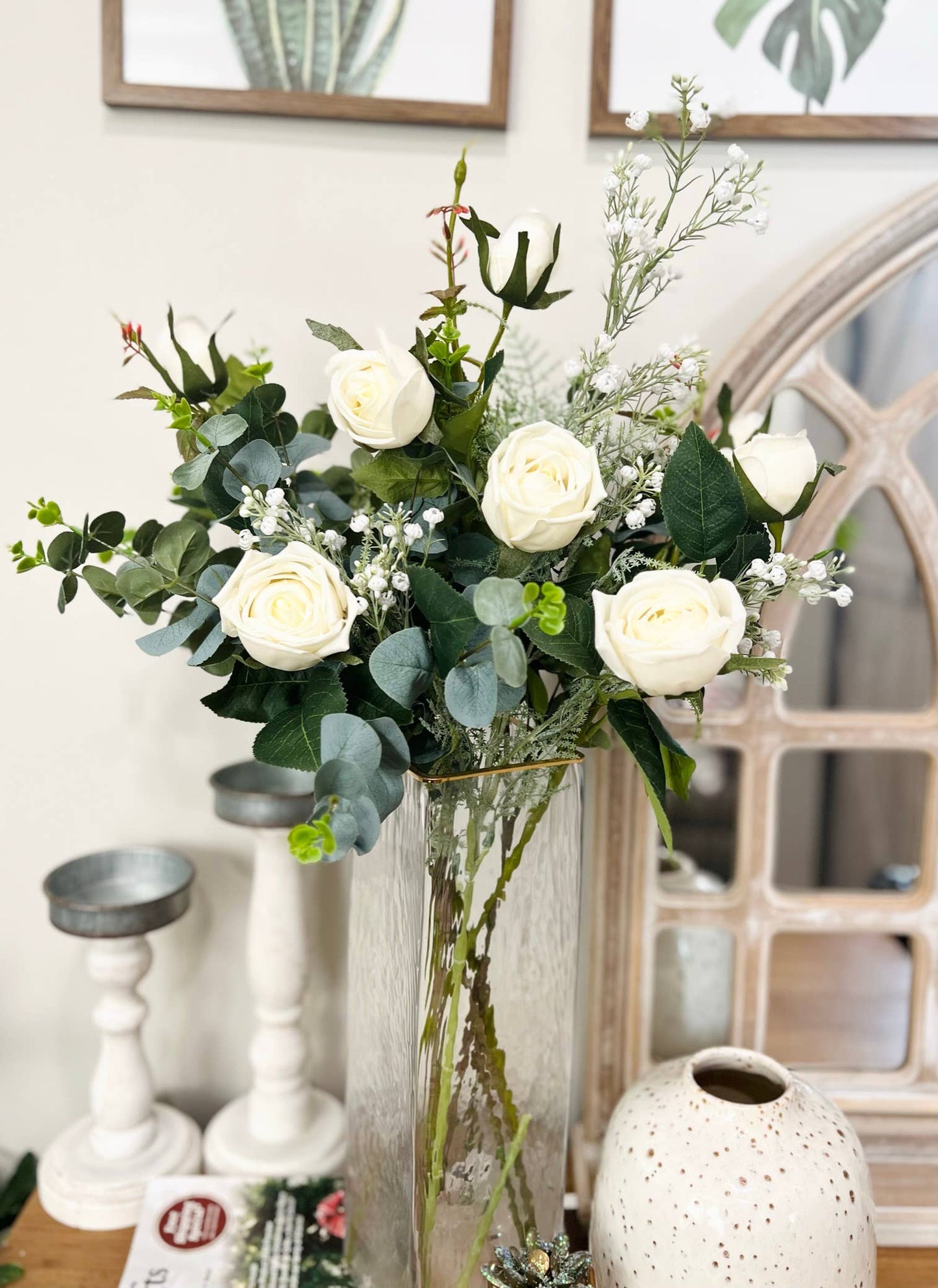 24" Real Touch Rose-3 flowers