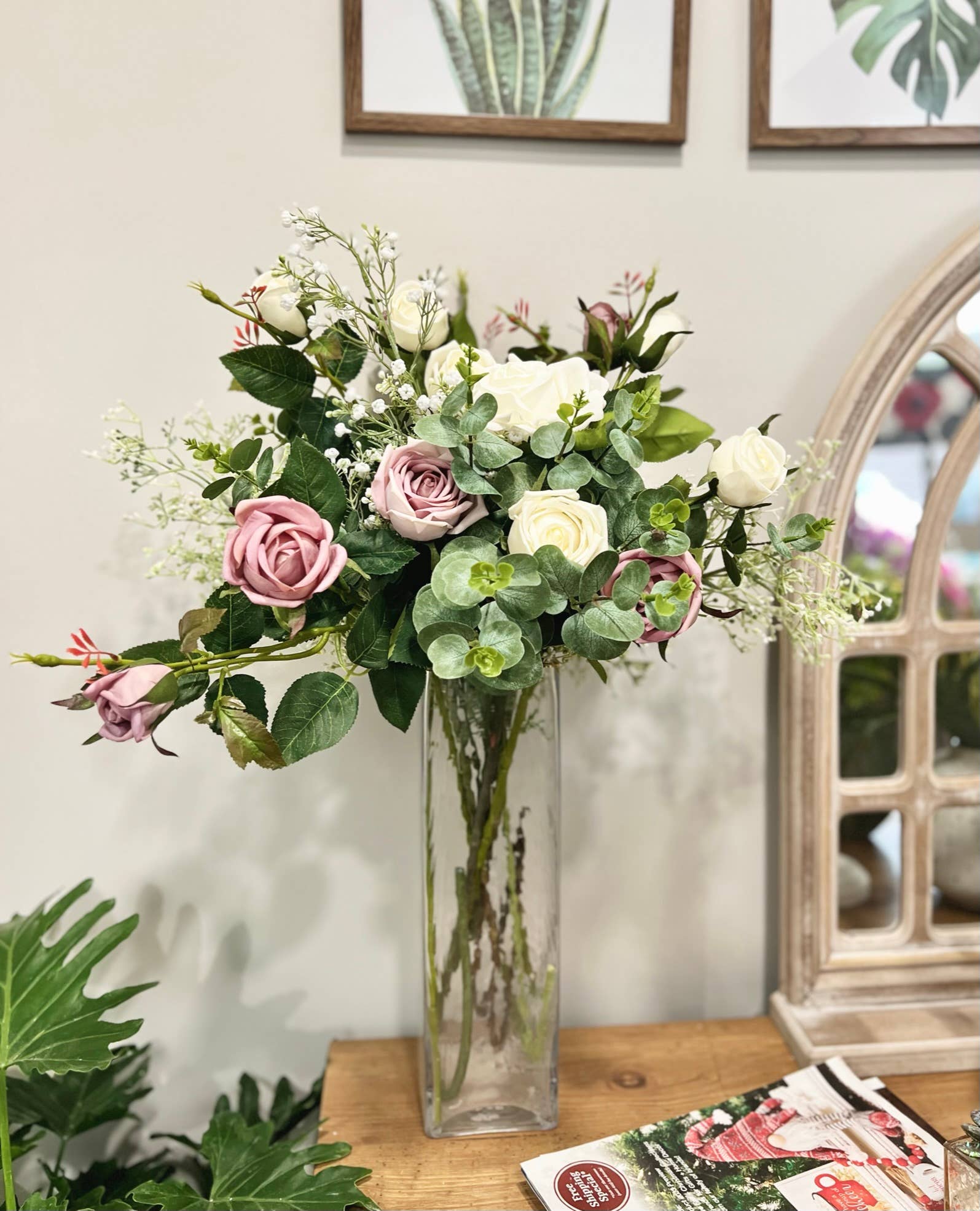 24" Real Touch Rose-3 flowers