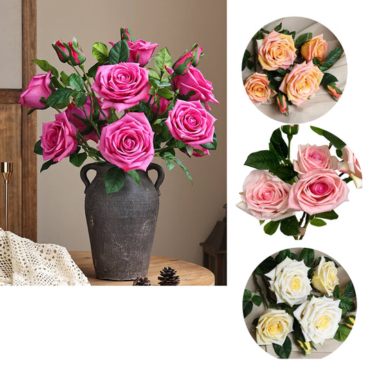 High-End Collection-3-Flower Ultra Realistic Real Touch Rose