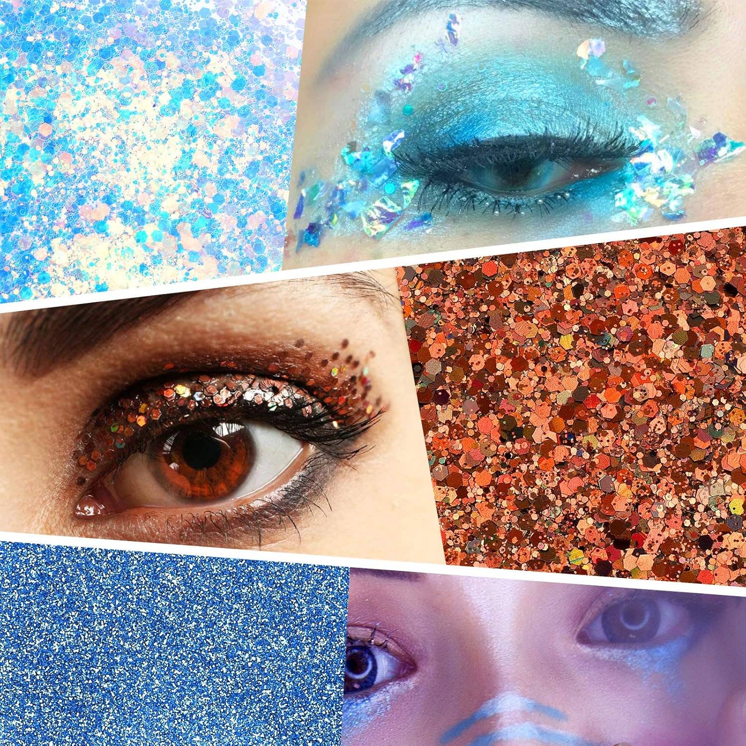 Box of 6 colors-Holographic Chunky Glitters Palette