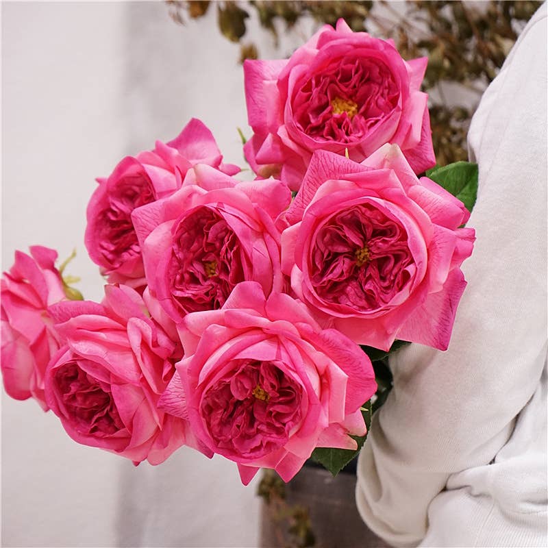 27"-Lux Faux Juliet Rose-Moisturizing Finish-5"Bloom