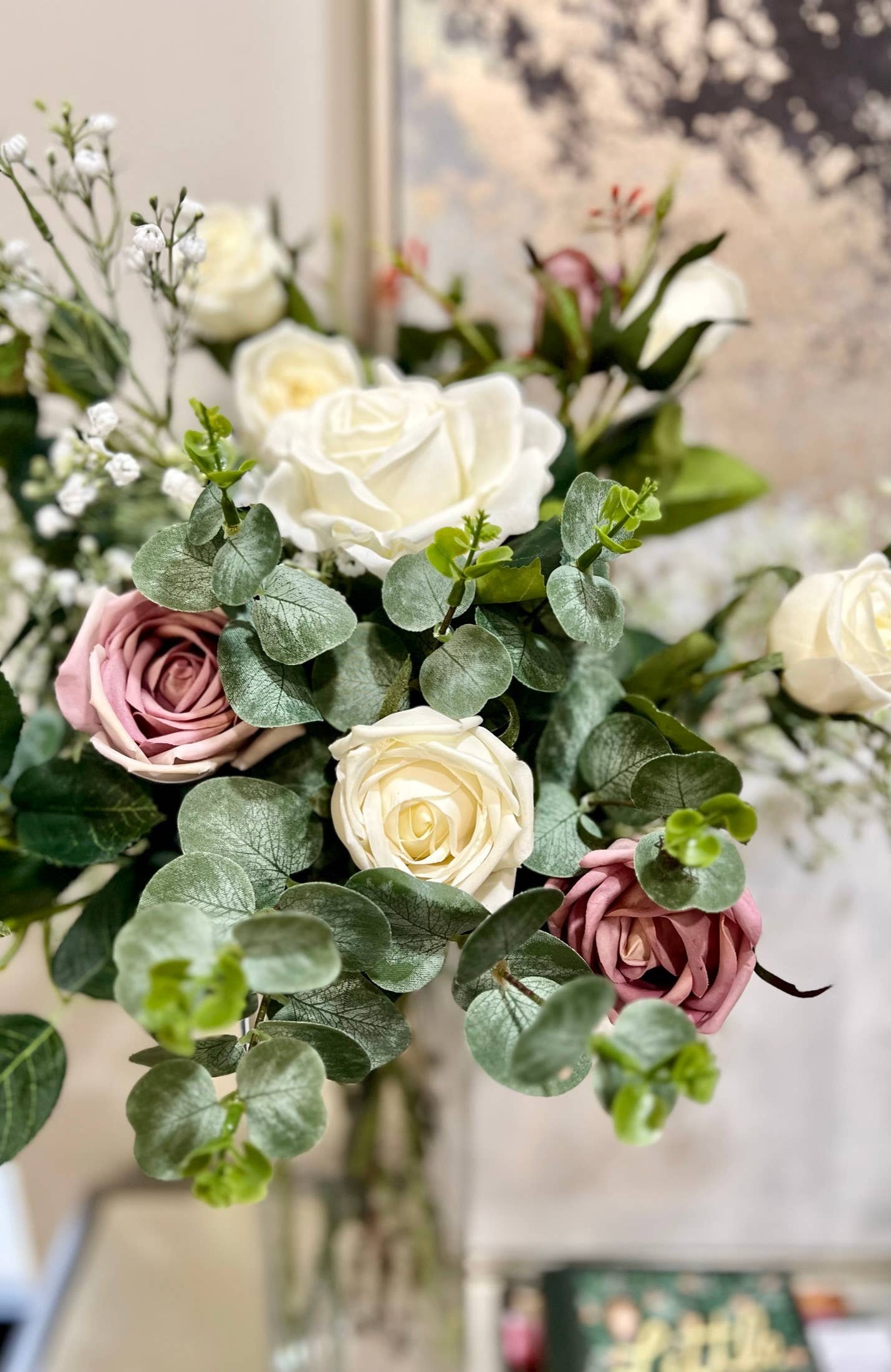 24" Real Touch Rose-3 flowers