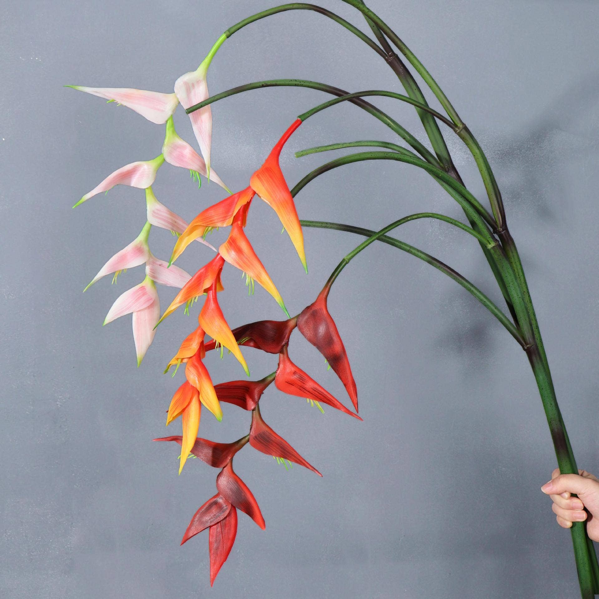 38"-Faux Large Hanging Heliconia