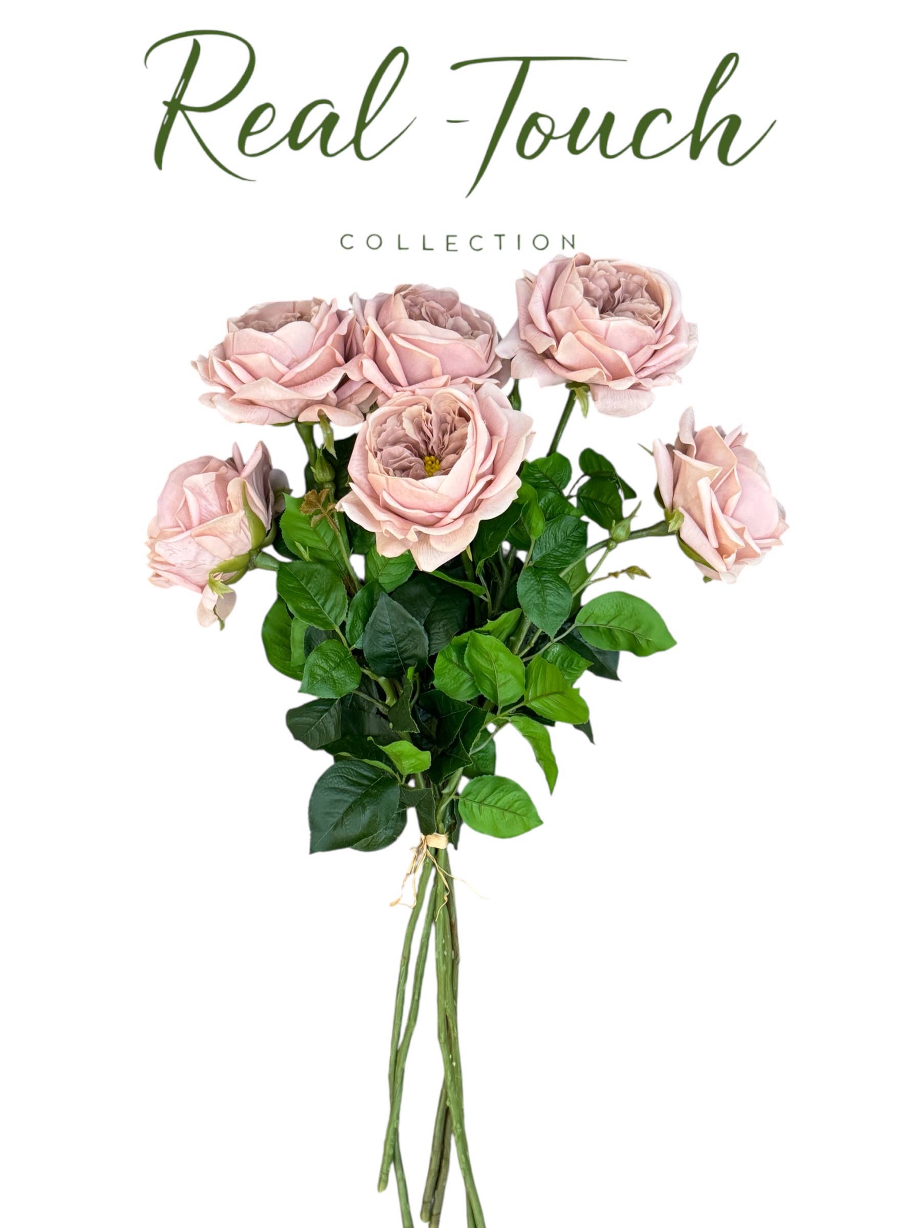 27"-Lux Faux Juliet Rose-Moisturizing Finish-5"Bloom