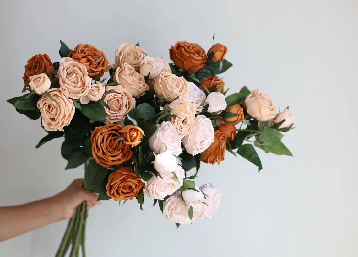 28.75"-Elegant Fall theme Real Touch Cabbage Rose 