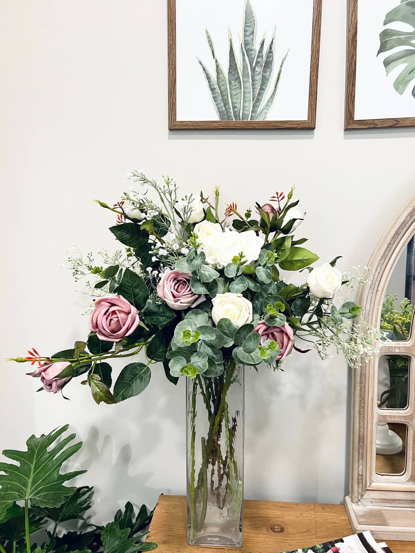 24" Real Touch Rose-3 flowers