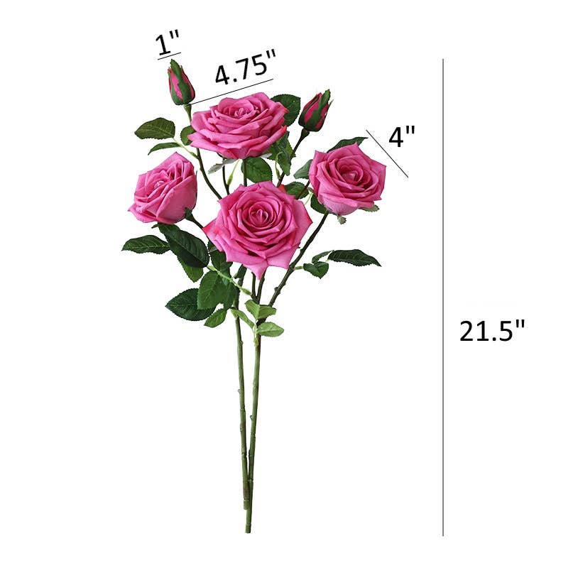 High-End Collection-3-Flower Ultra Realistic Real Touch Rose