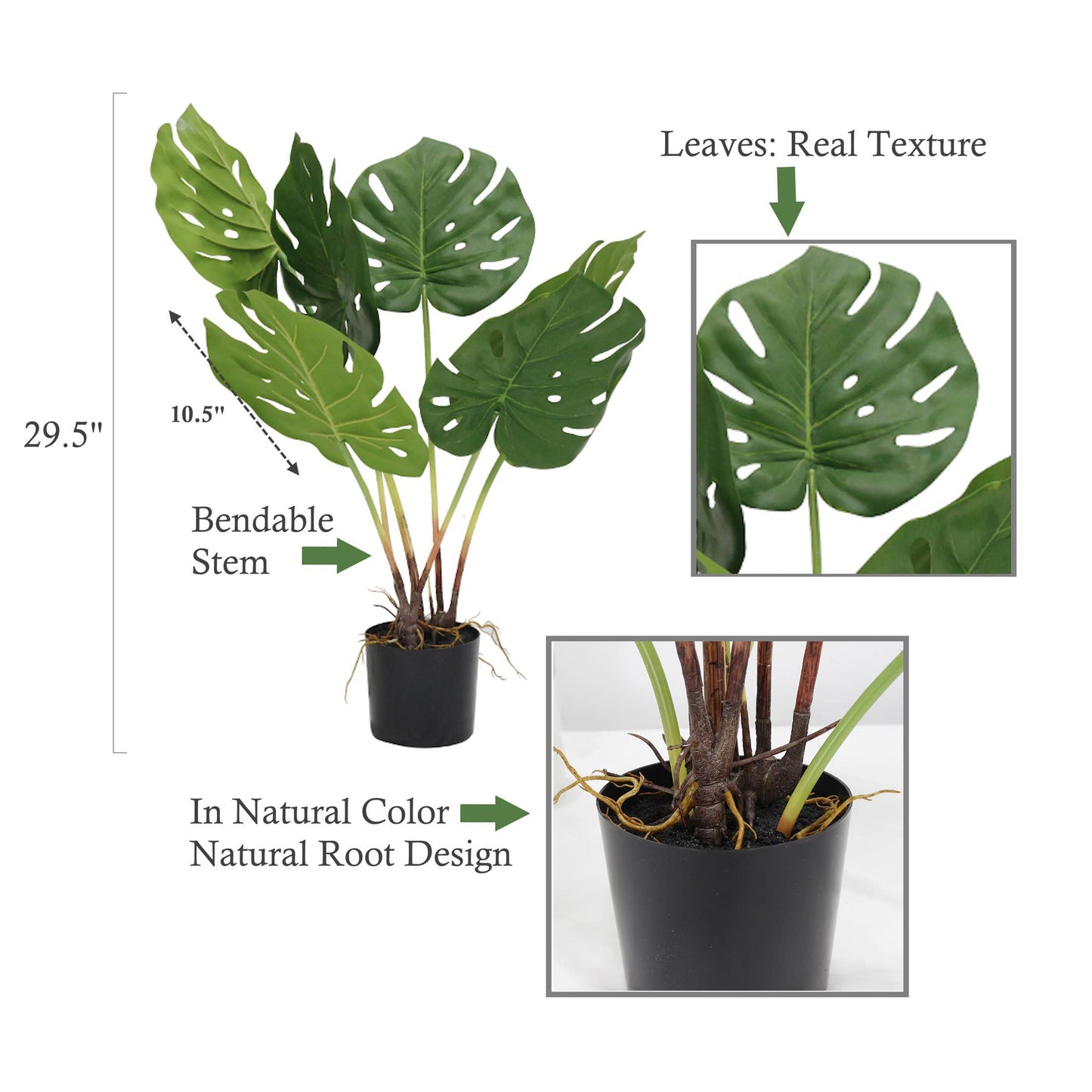 Designer's pick-Quality Potted Monstera Artificial Plant
