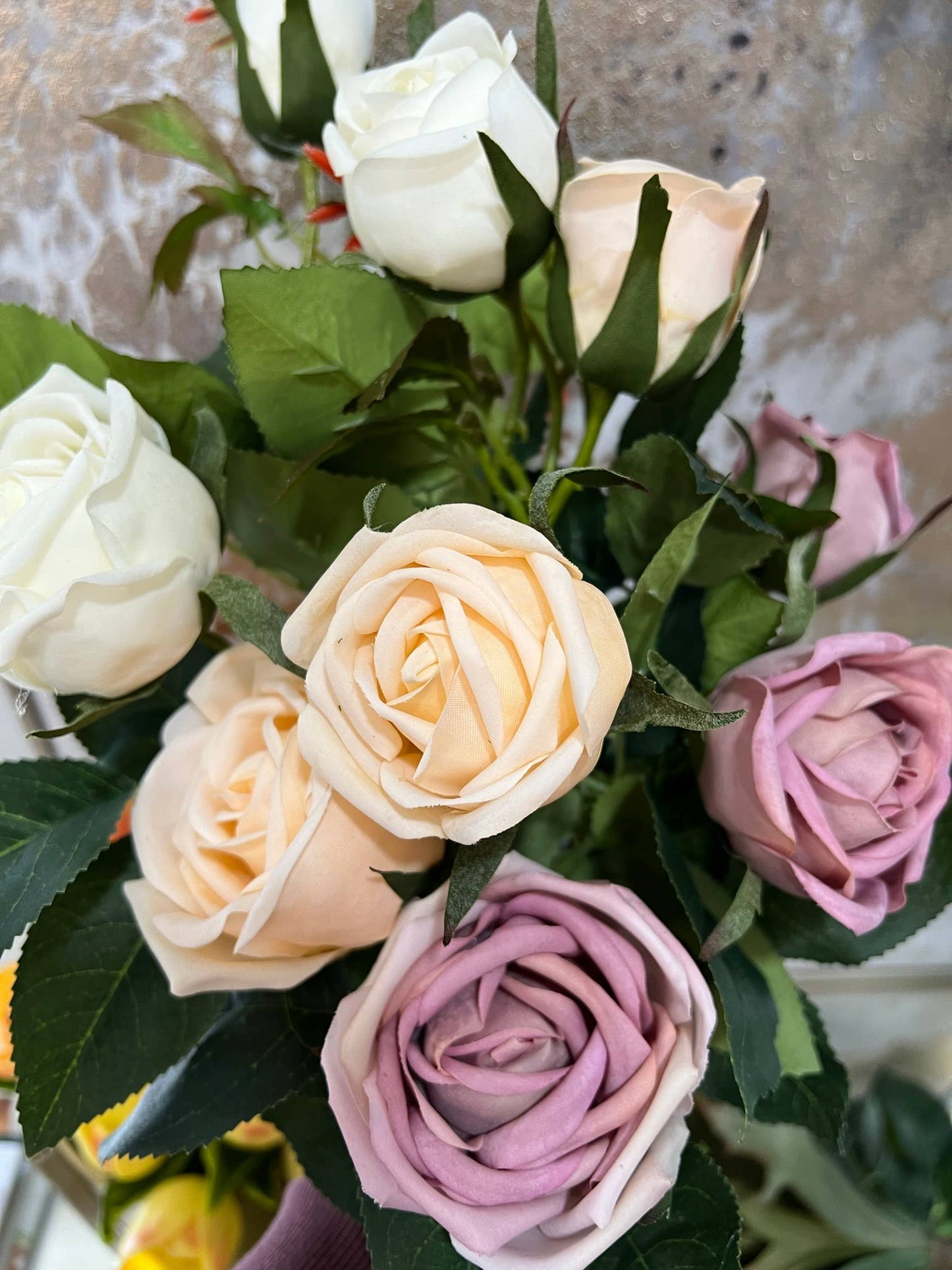 24" Real Touch Rose-3 flowers