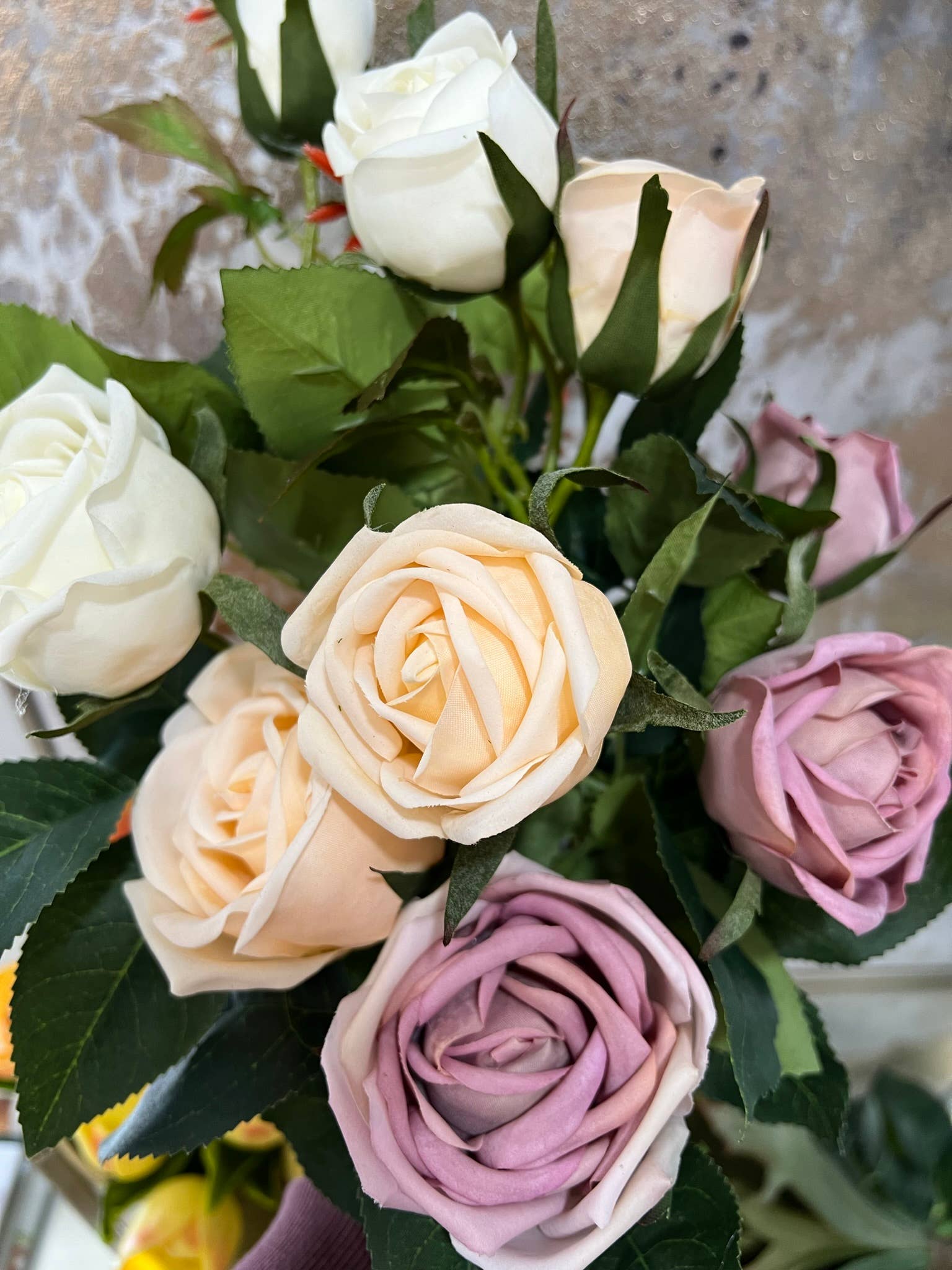 24" Real Touch Rose-3 flowers