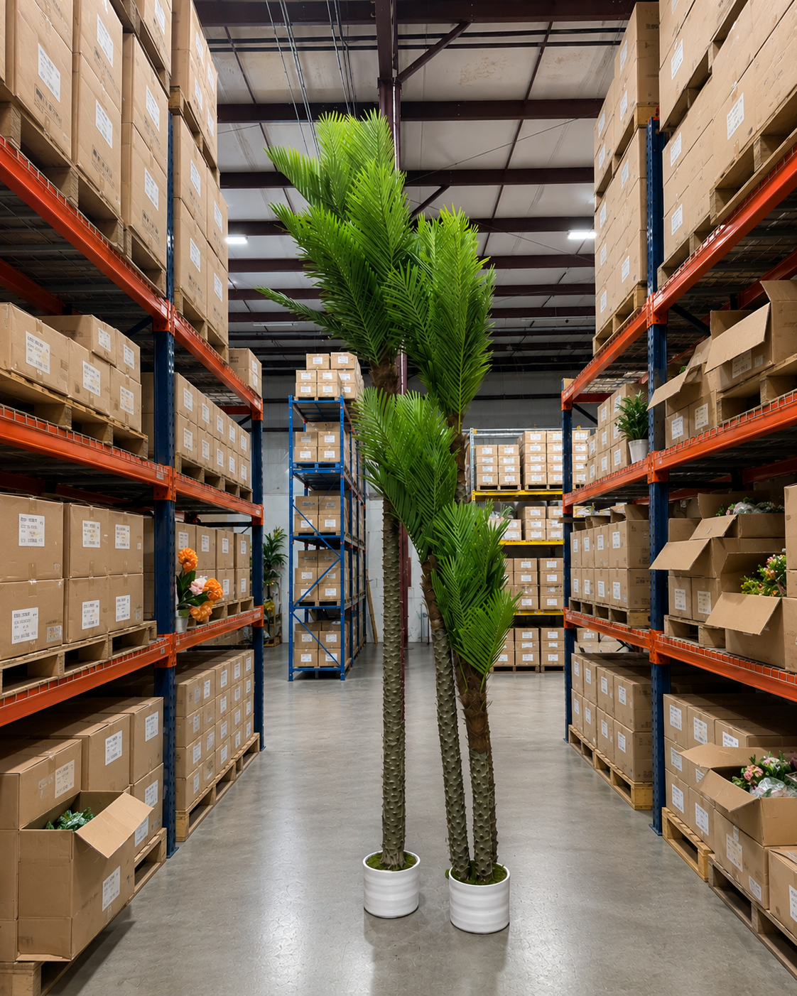 10-12FT-Premium Artificial Coconut Palm Tree, Real Fiber