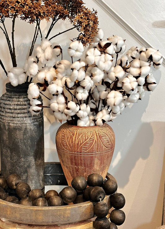 21"High Quality Cotton Stem-10 Large Cotton blossoms