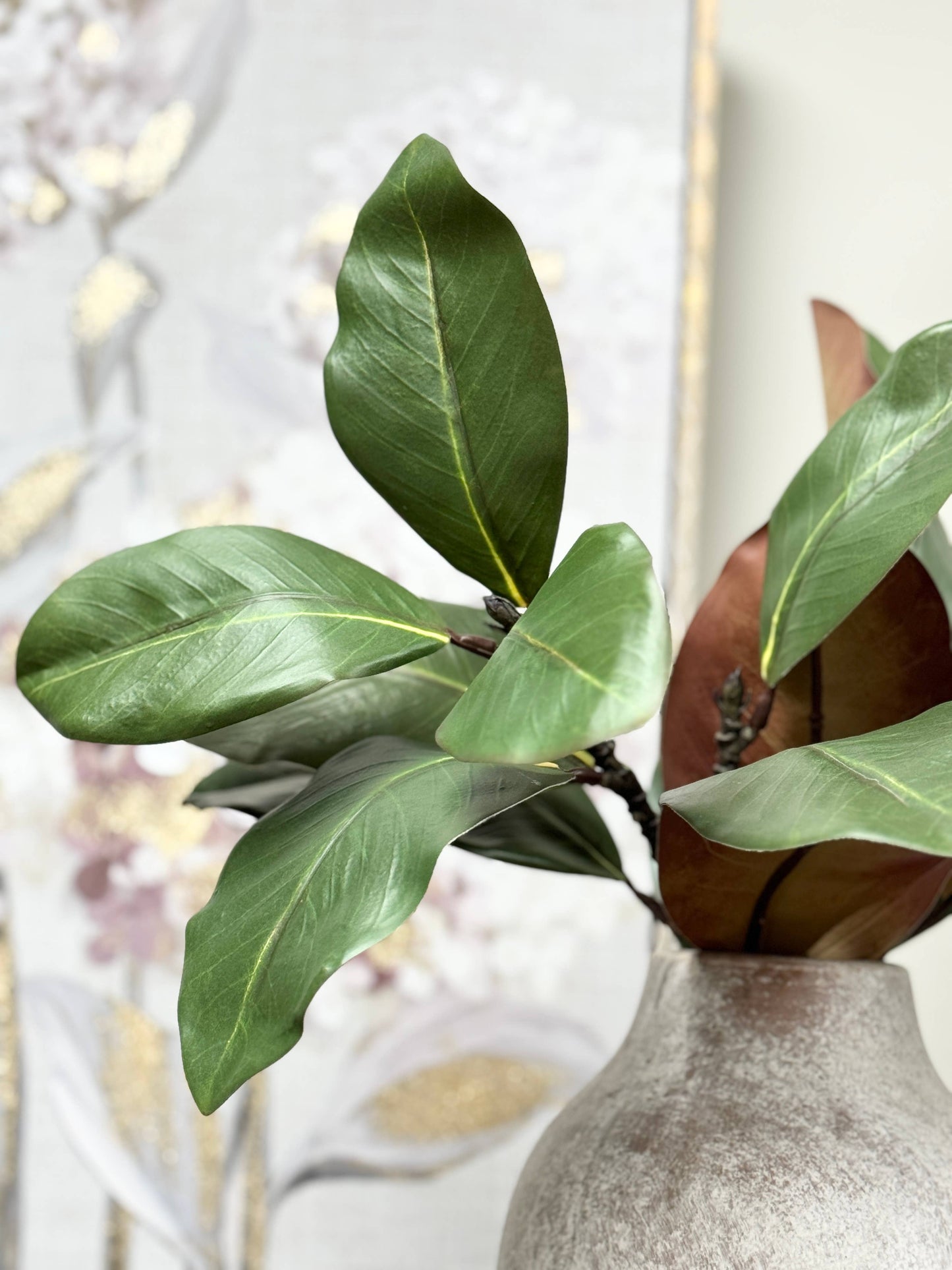22"Ultra realistic Real Touch Magnolia Stem-10 leaves