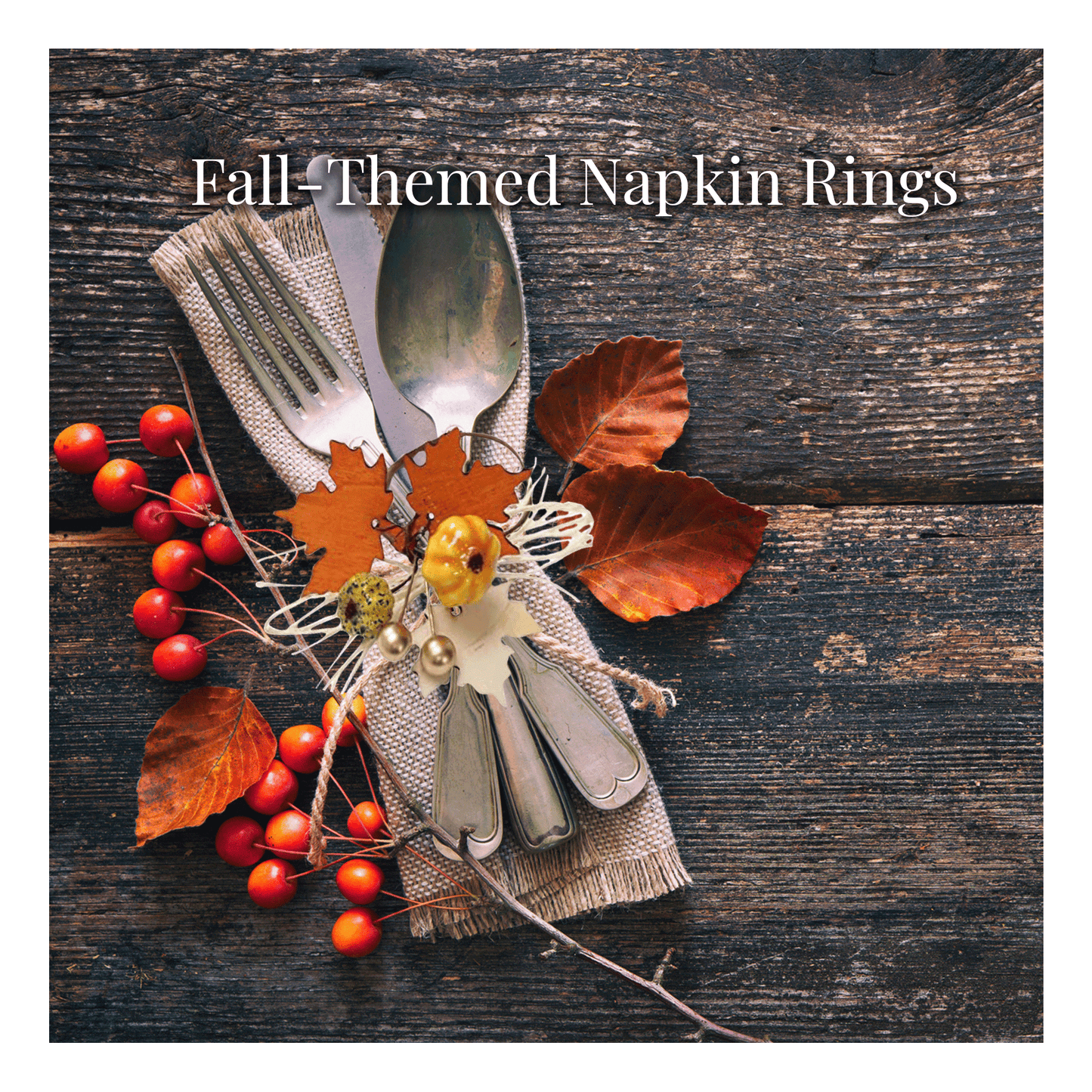 Pack of 6 - Wood Maple pumpkin Napkin rings for Thanksgiving