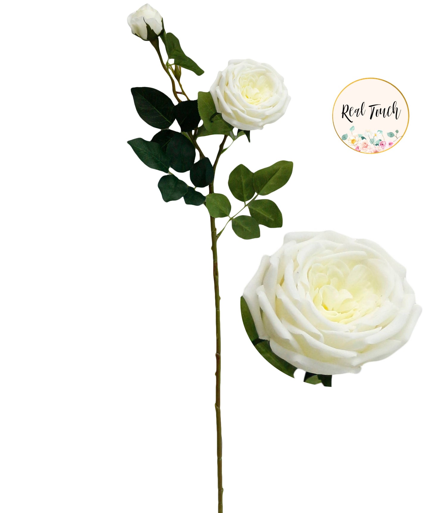 26.5"-real touch English Cabbage Rose spray