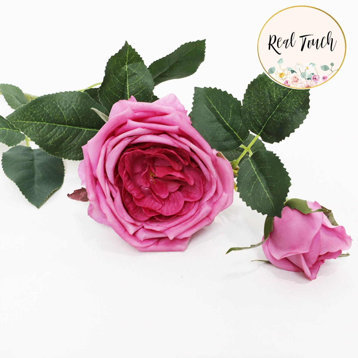 26.5"-real touch English Cabbage Rose spray