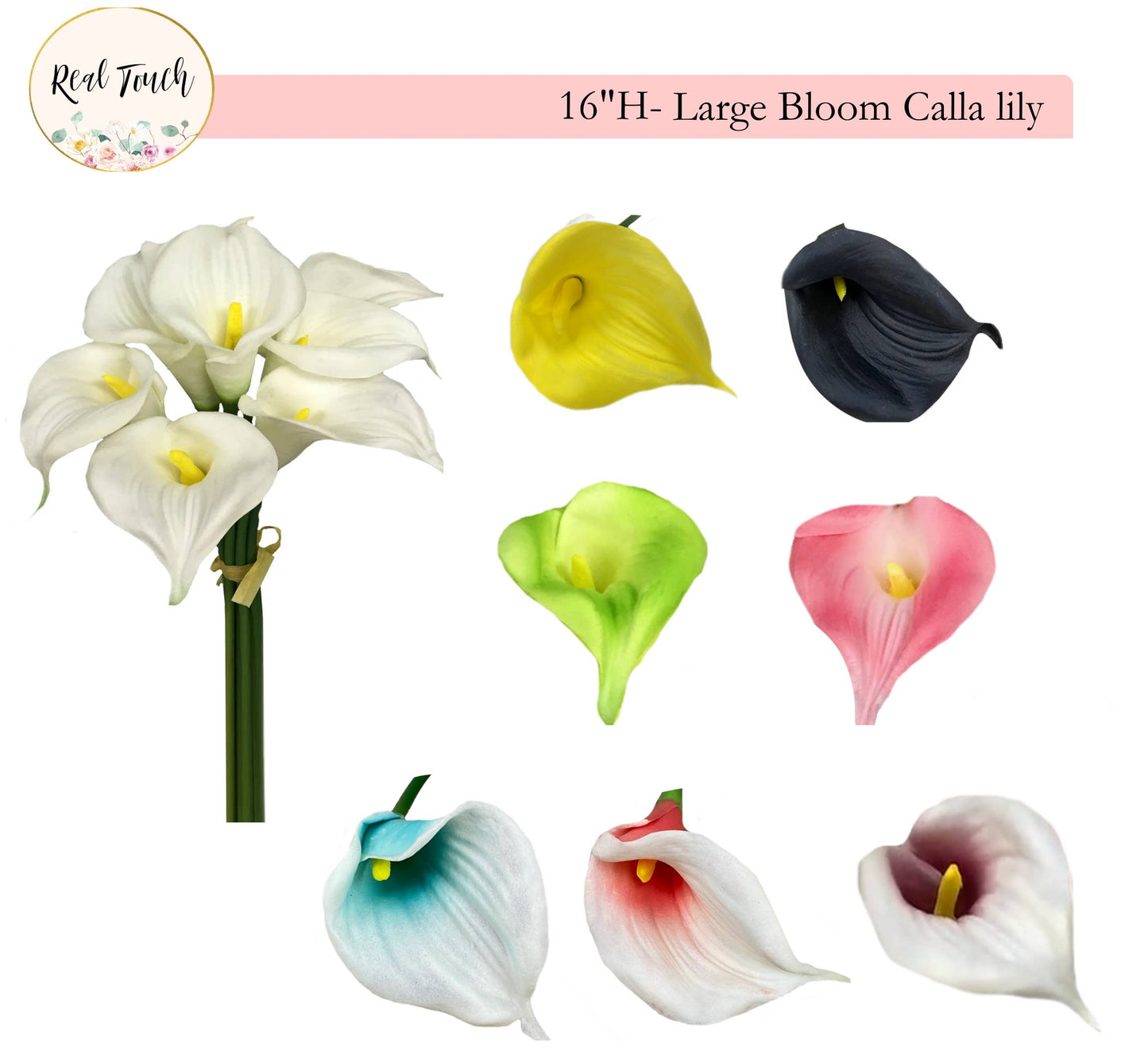 16" large Bloom Soft touch artificial calla lily bouquet