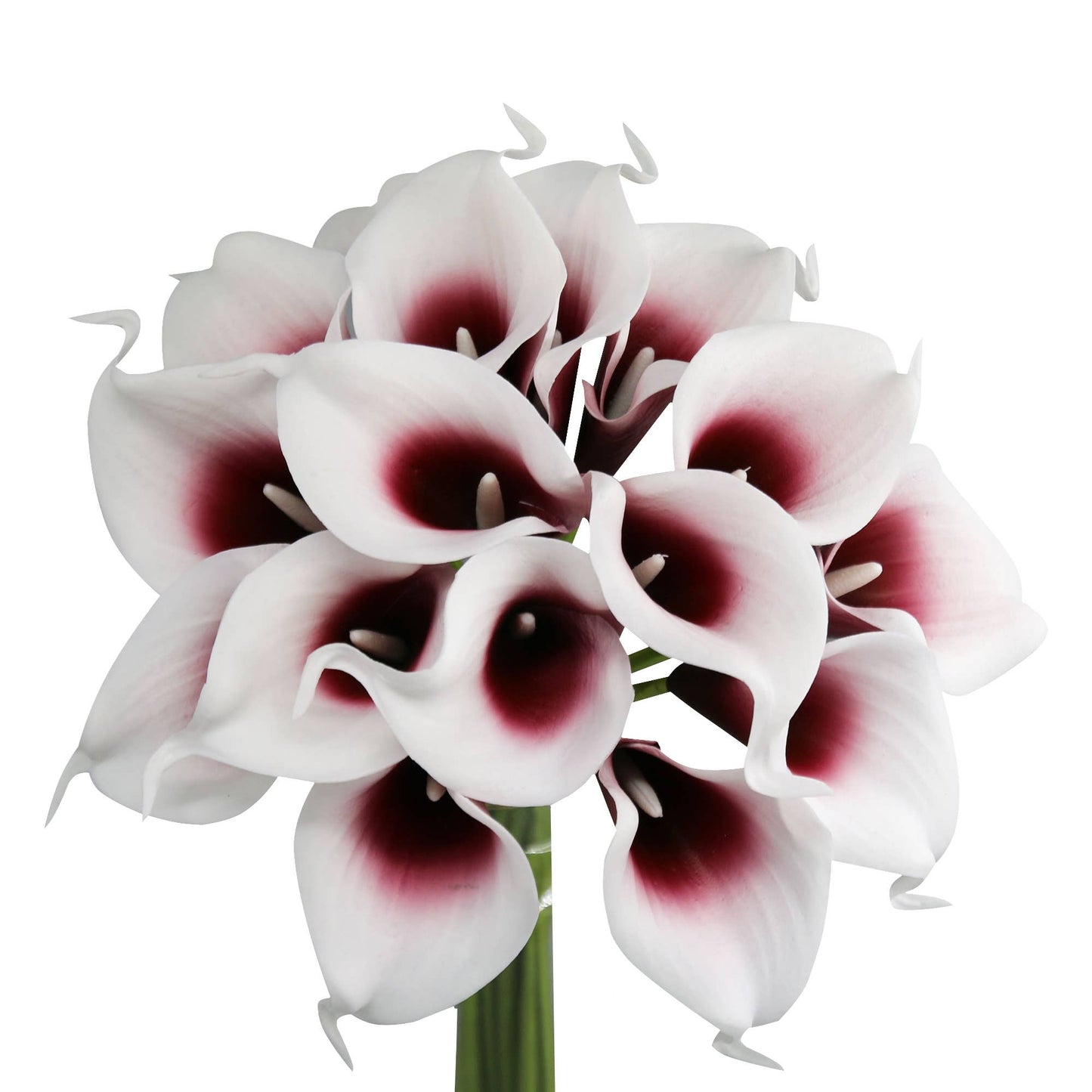 10 stem real touch calla lily-Red burgundy color palette