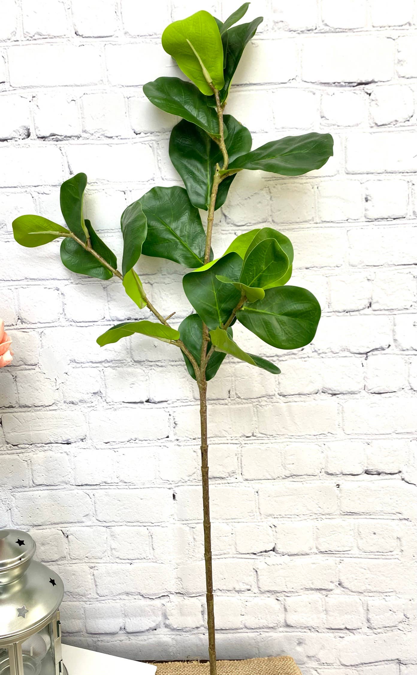 30" Artificial Fiddle Leaf branch with 3 sprays