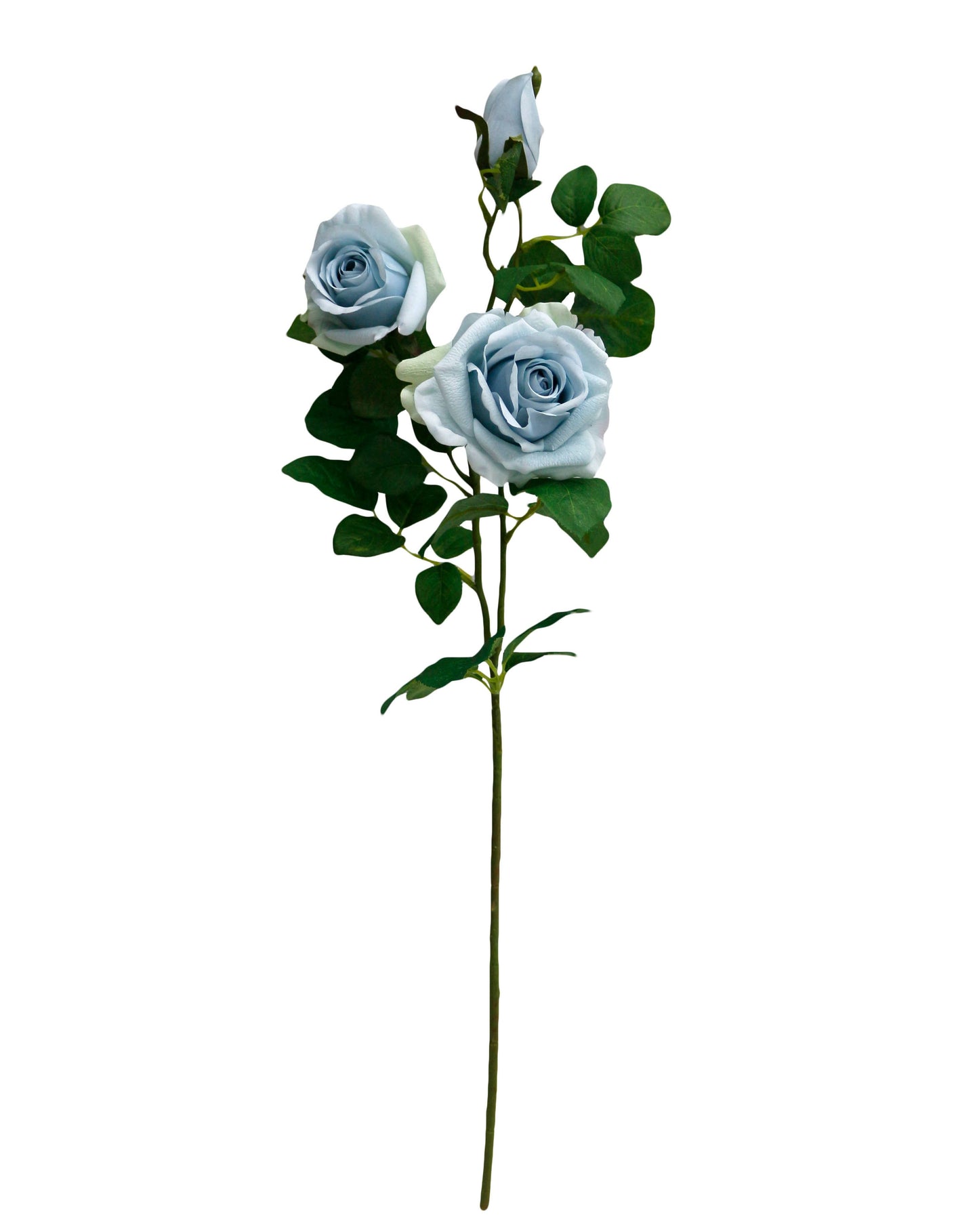 27" real touch Artificial rose-2 flowers 1 bud