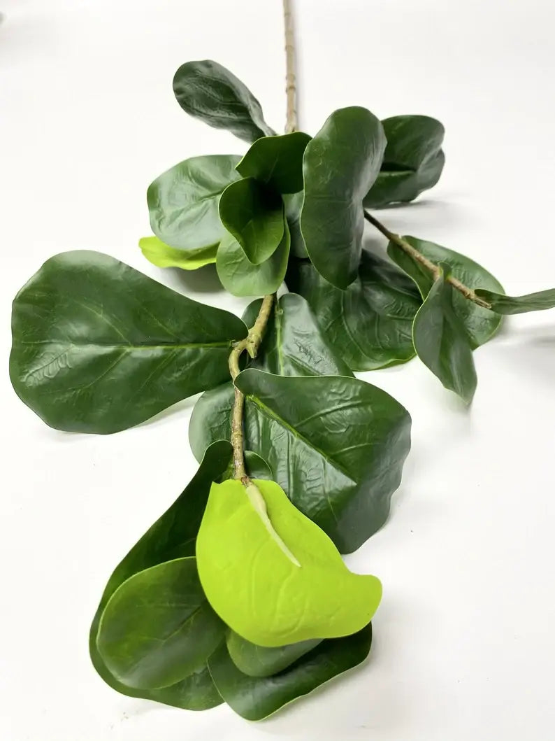 30" Artificial Fiddle Leaf branch with 3 sprays