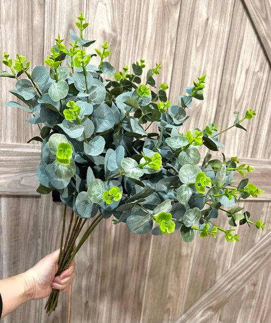 24" Artificial Spiral Eucalyptus stems