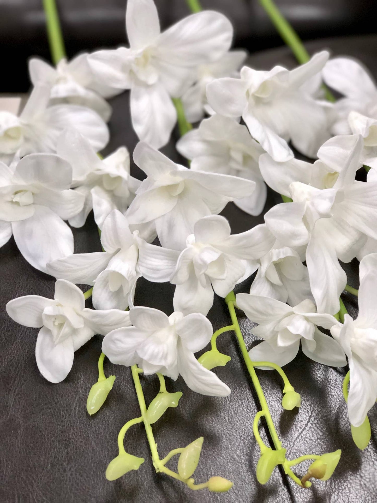 30" Real Touch faux orchid with 7 blooms