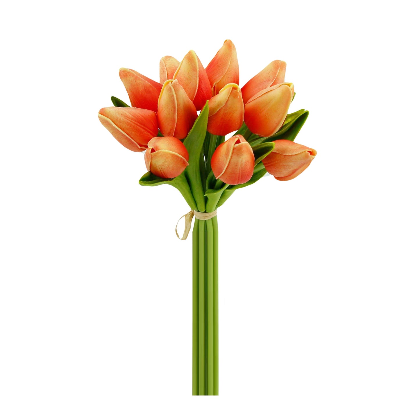 1 Dozen Real Touch Tulip Bud bouquet-13.25"