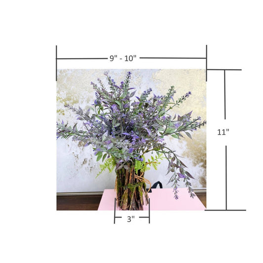 11” Tabletop centerpiece-artificial lavender bamboo stand