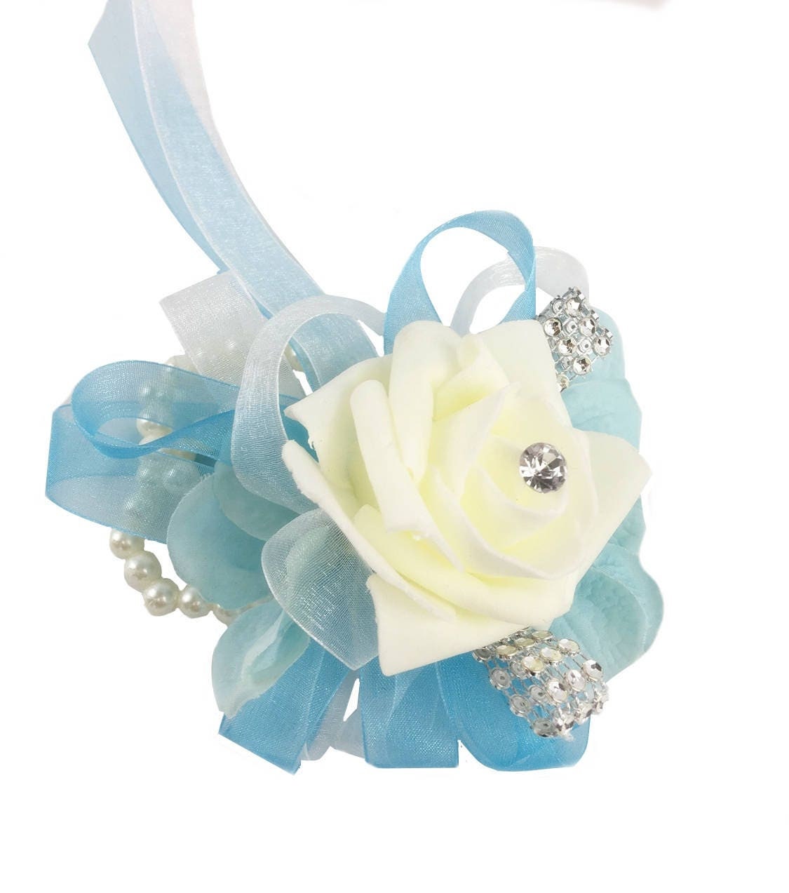 Luxurious Foam Rose & Hydrangea Corsage-Boutonniere Combo for Events