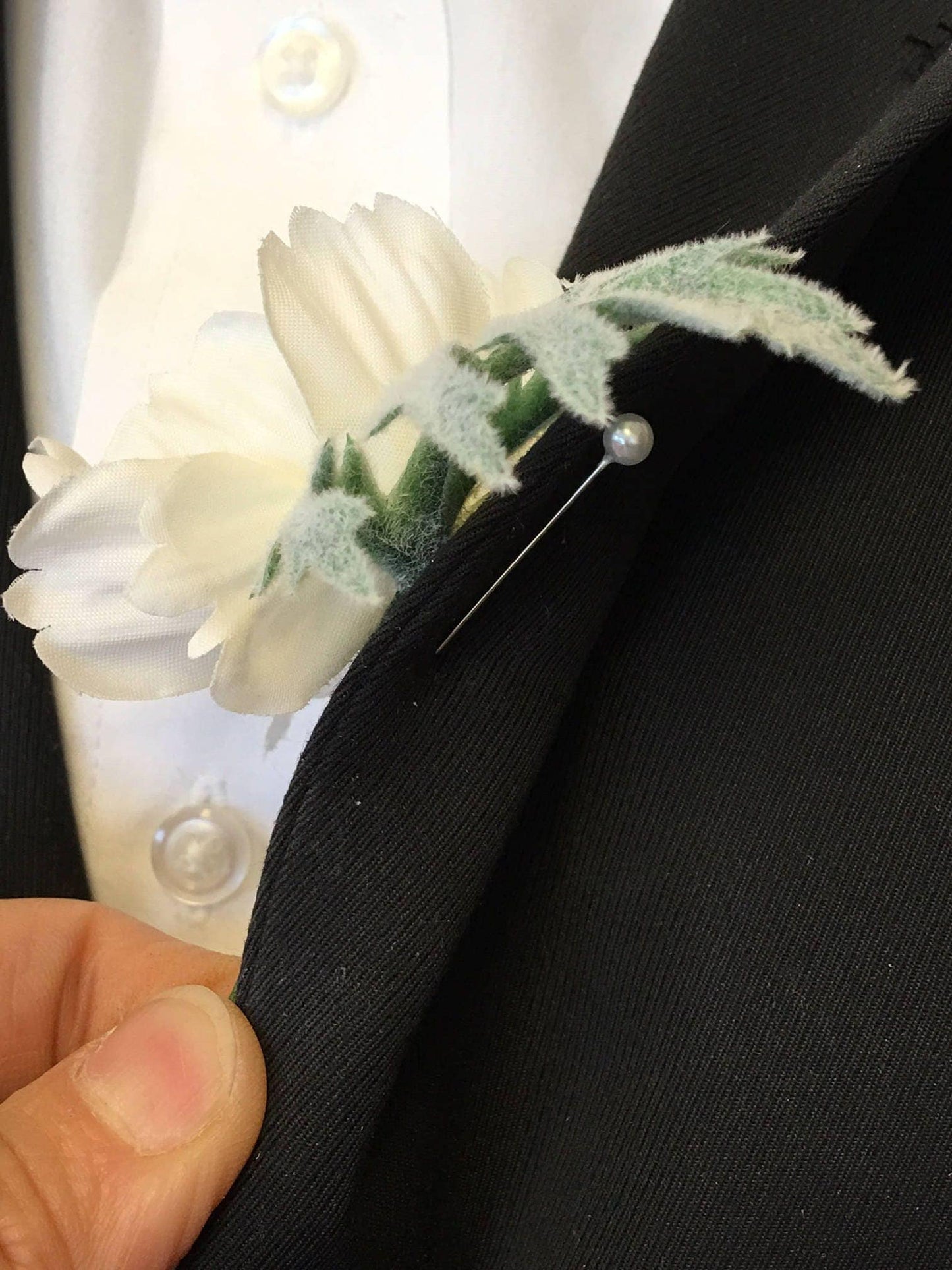 Luxury Real Touch Rose Boutonniere & Corsage Set - Customizable Ribbon | White, Ivory, Red