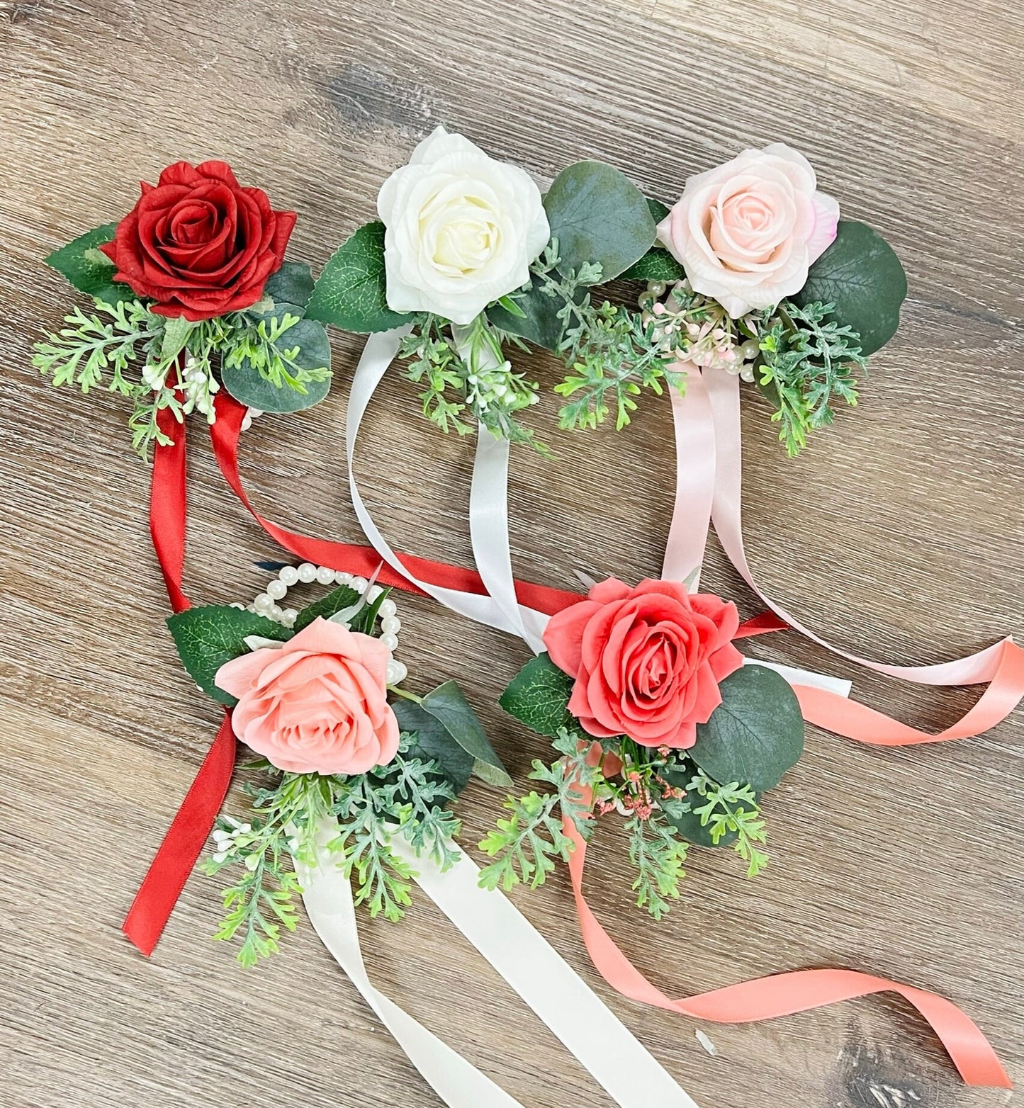 Customizable Lifelike Rose Corsage & Boutonniere Set for Special Occasions