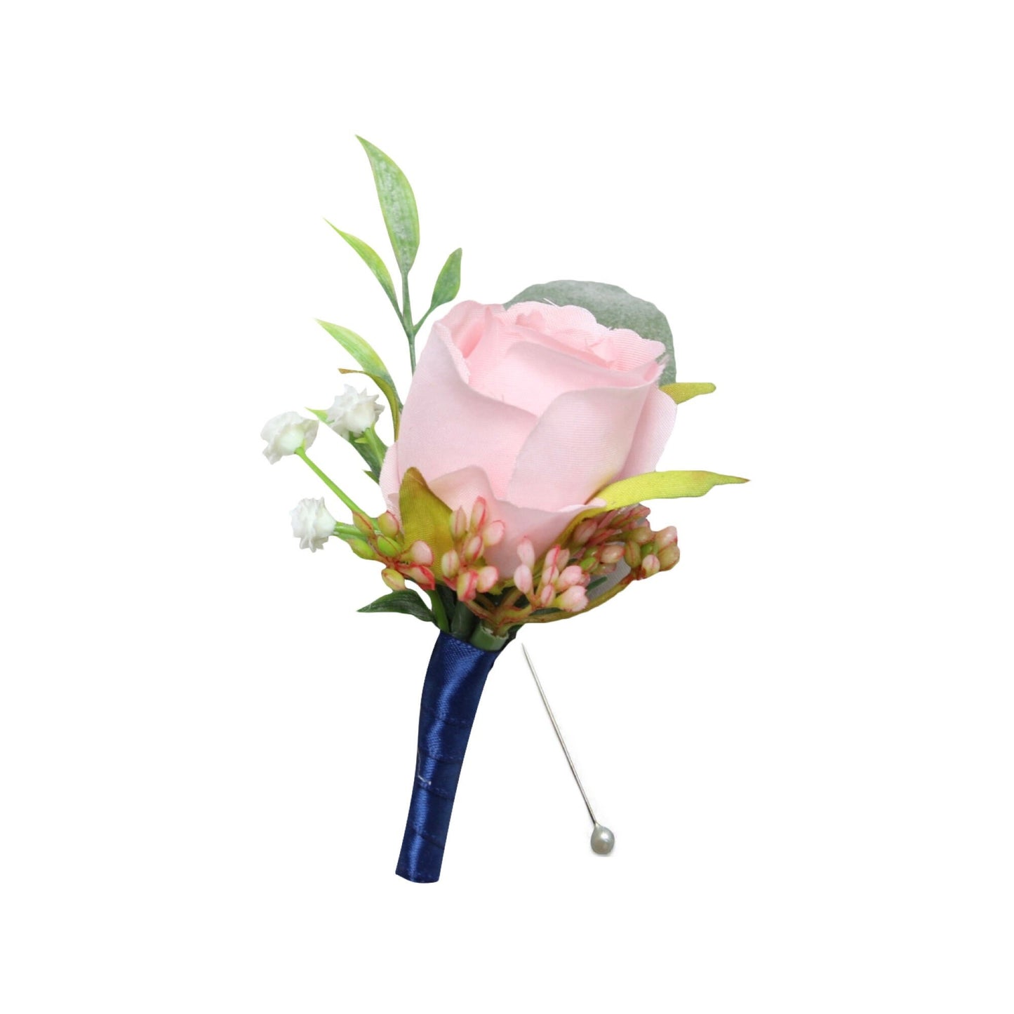 Elegant Soft Pink Floral Set with Customizable Ribbon - Corsage & Boutonniere