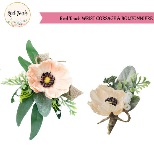 Elegant Faux Flower Corsage & Boutonniere Set for Special Occasions