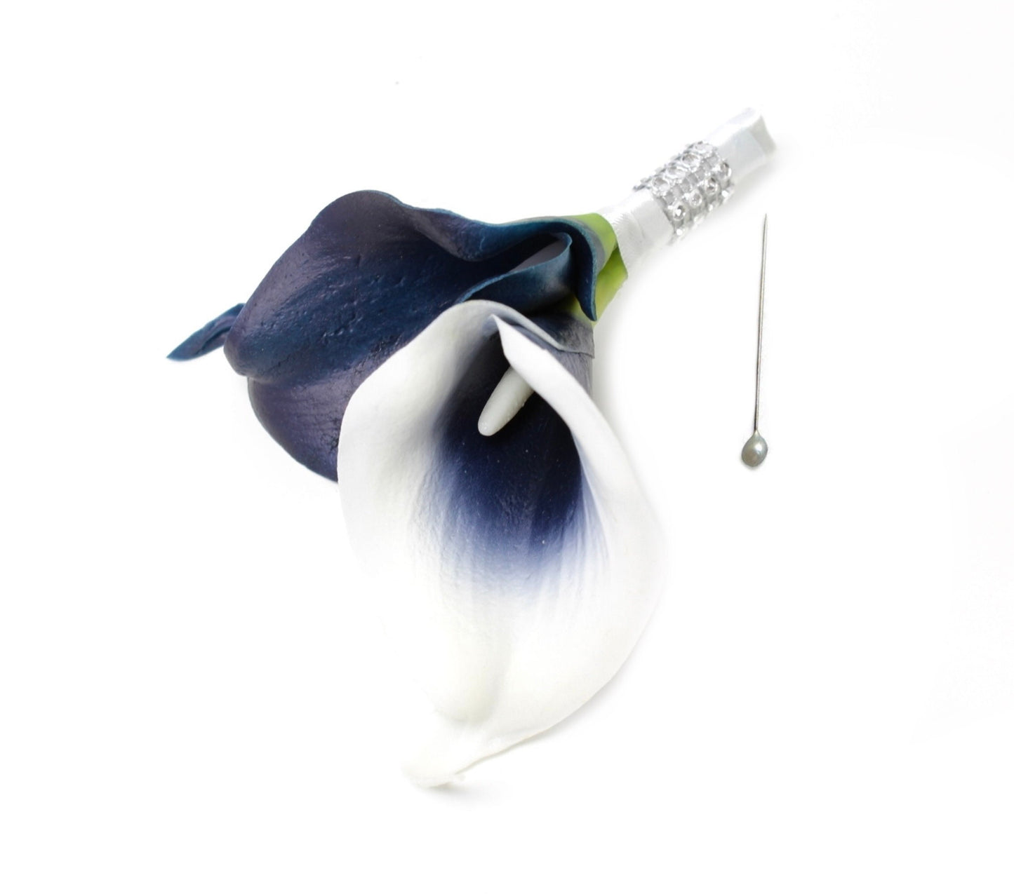 Elegant Navy Calla Lily Corsage & Boutonniere Set for Special Occasions