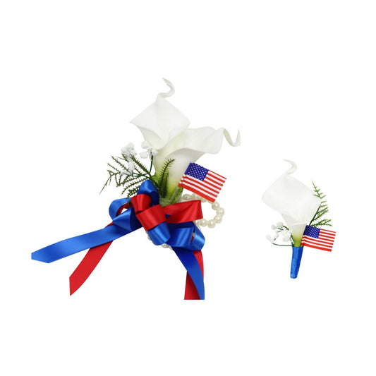 Patriotic Elegance: Real Touch Calla Lily Set for Special Events