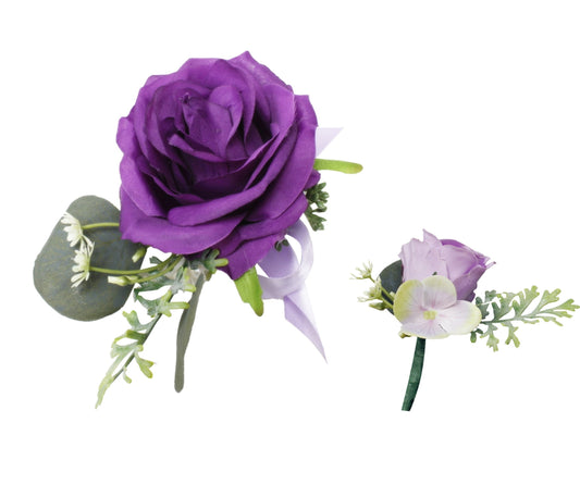 Elegant Lavender Purple Faux Flower Set for Proms, Weddings & Events