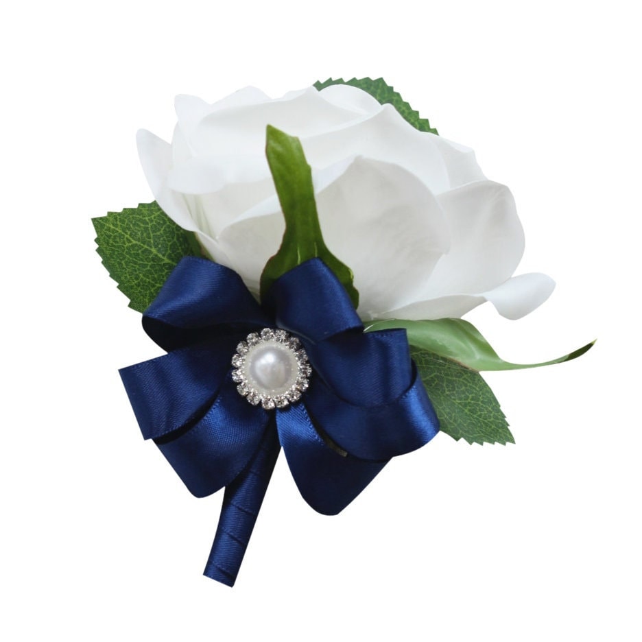 Luxury Real Touch Rose Boutonniere & Corsage Set - Customizable Ribbon | White, Ivory, Red