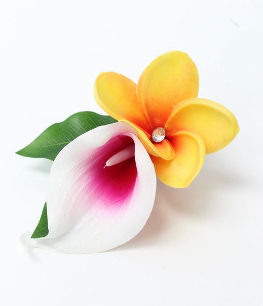 Lifelike real touch artificial Calla lily Plumerias Frangipani Boutonniere begonia orange