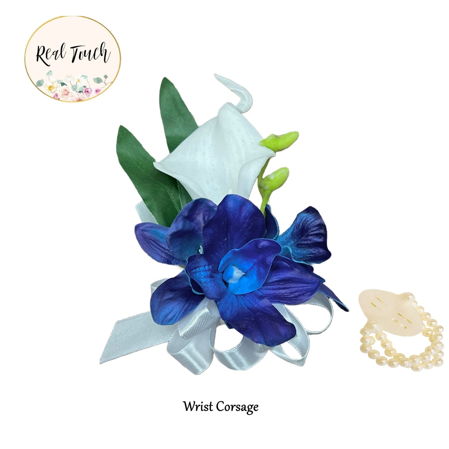 Elegant Orchid & Calla Lily Wedding Corsage and Boutonniere Set