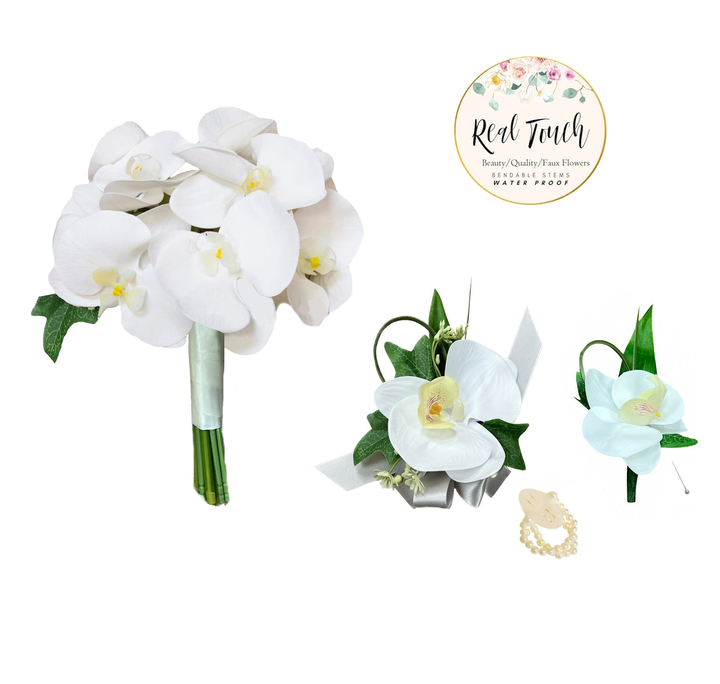 Eternal Orchid Bouquet & Corsage Combo - Lasting Sophistication